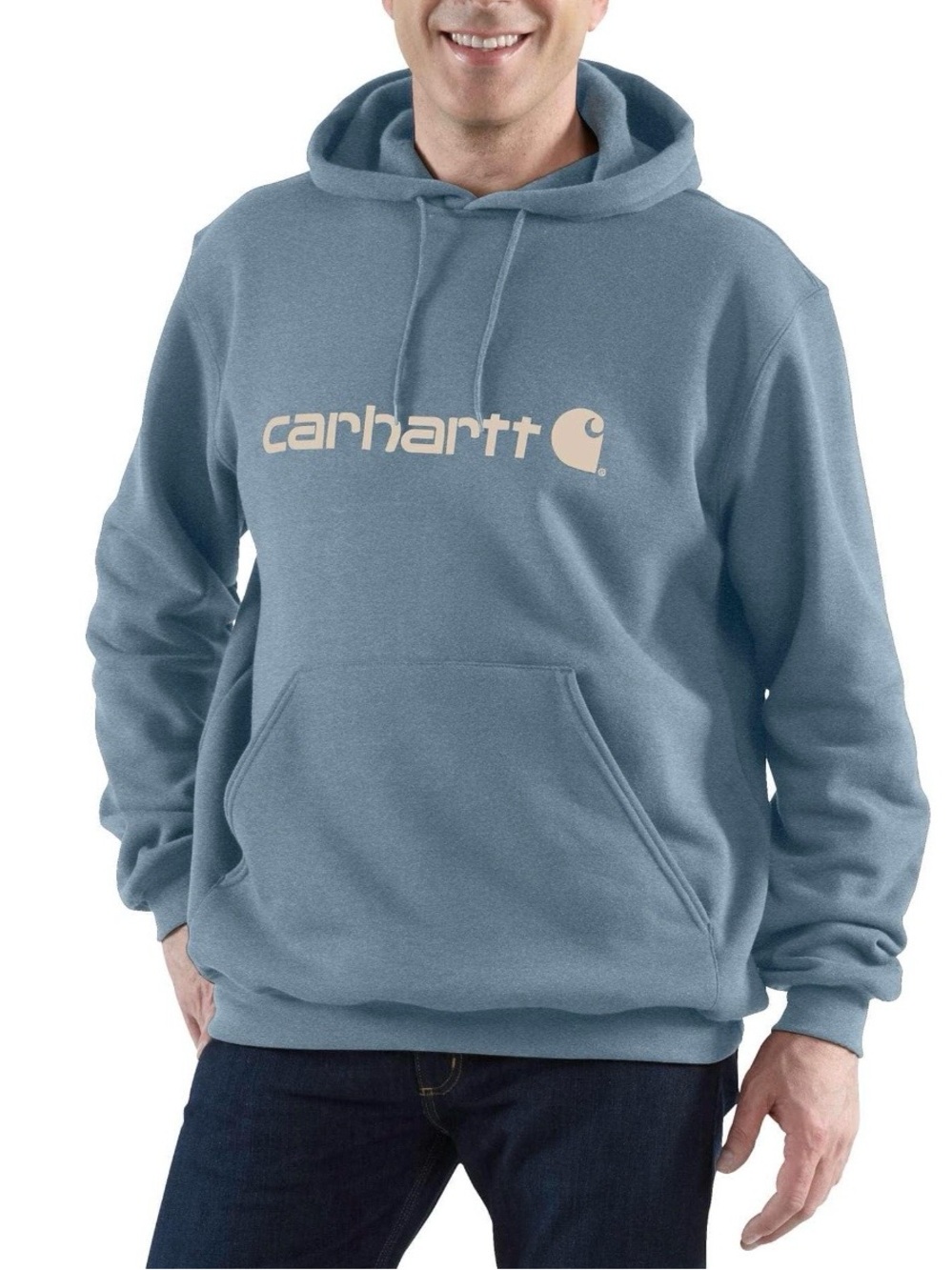 NWT Carhartt Dusty Blue Logo Pullover Hoodie